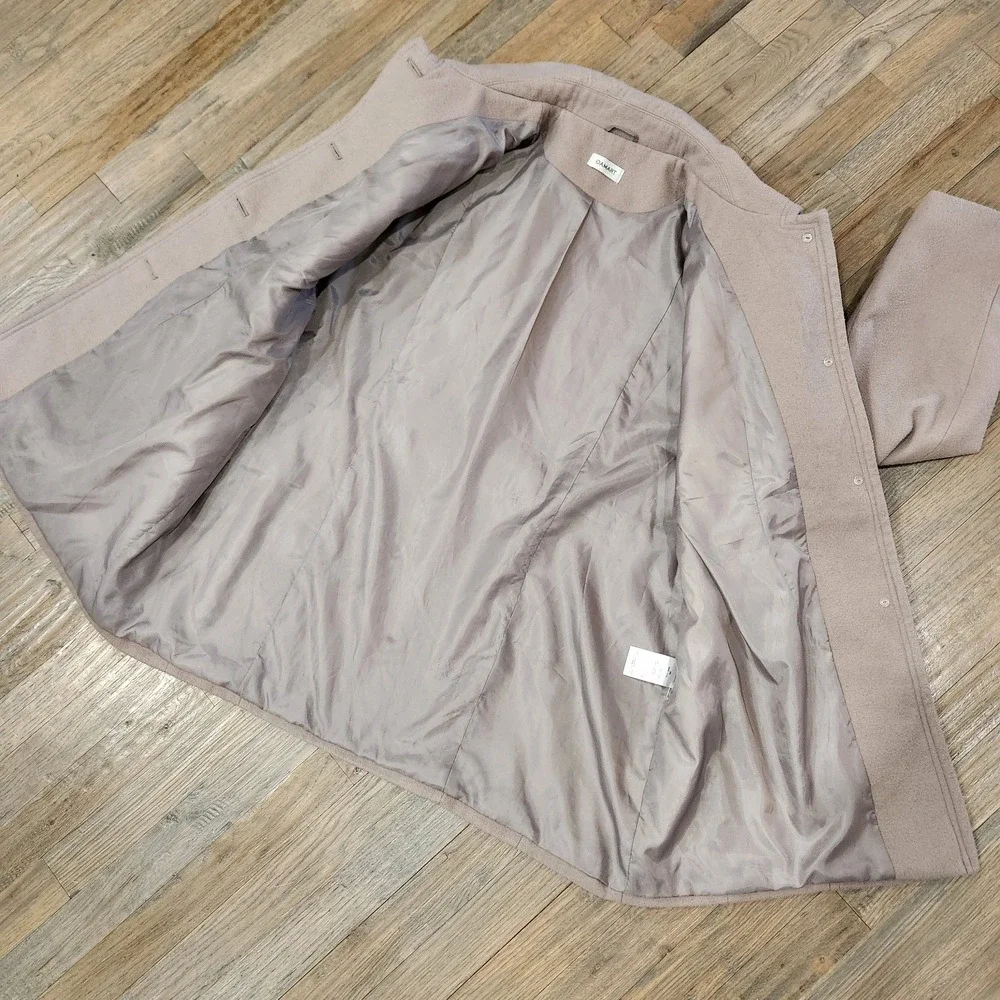 Damart Womens Size 18 Gray Beige‎ Taupe Pea Coat Warm Lined Jacket Well Made
